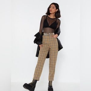 Fall Plaid High-Waisted Pant